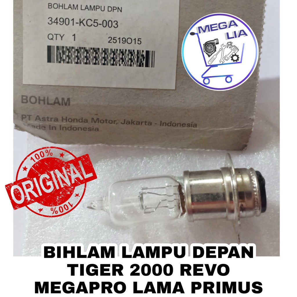 Bohlam Lampu Depan Tiger 2000 Revo Megapro Lama Primus Monoshock CB 150 Verza 100% ORI 34901-KC5-003