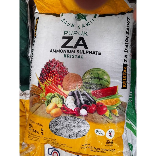 Pupuk ZA Kristal Daun Sawit Ammonium Sulfat Kemasan repack 1KG