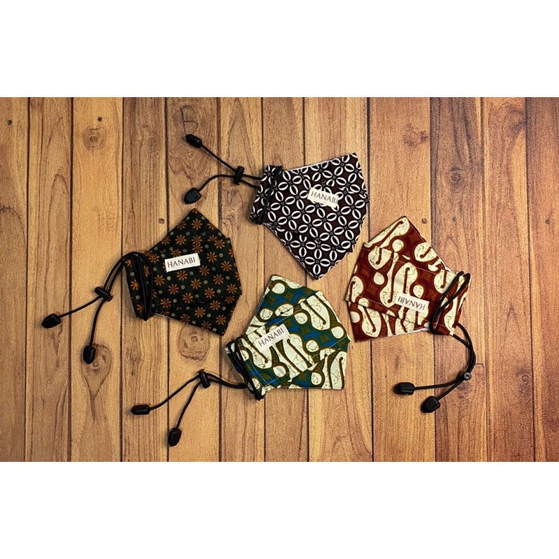 masker kain 3D batik /masker hanabi