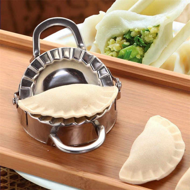 ☛TK☚ R358 SS STAINLESS CETAKAN PASTEL PANGSIT DUMPLING ALAT ROUND SILVER DIMSUM DUMPLING MOLD MAKER