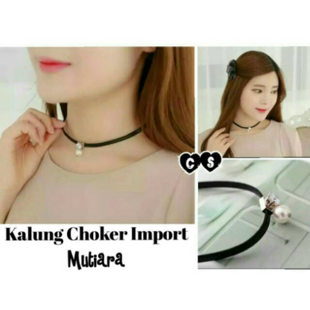 Kalung Hitam tali Mutiara