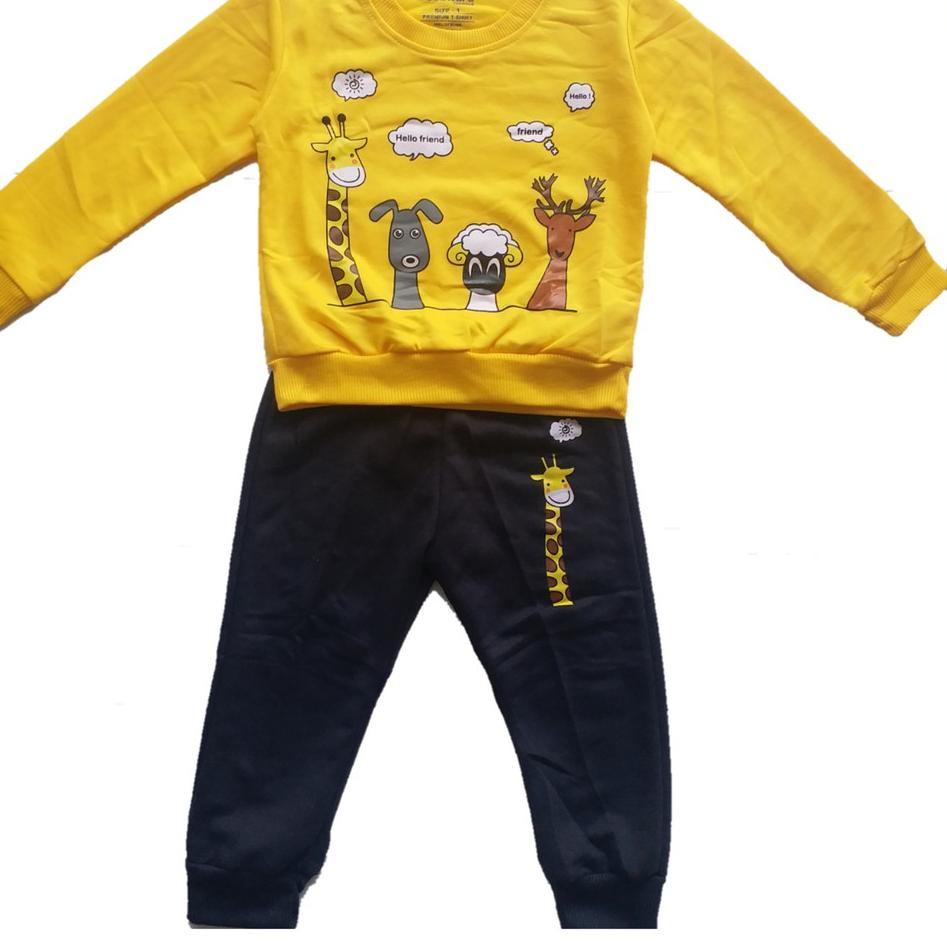 CD.02Jl22ν– ho PASSWORD FOUR ANIMAL Setelan Sweater 1 - 7 Tahun Baju Anak BerKualitas