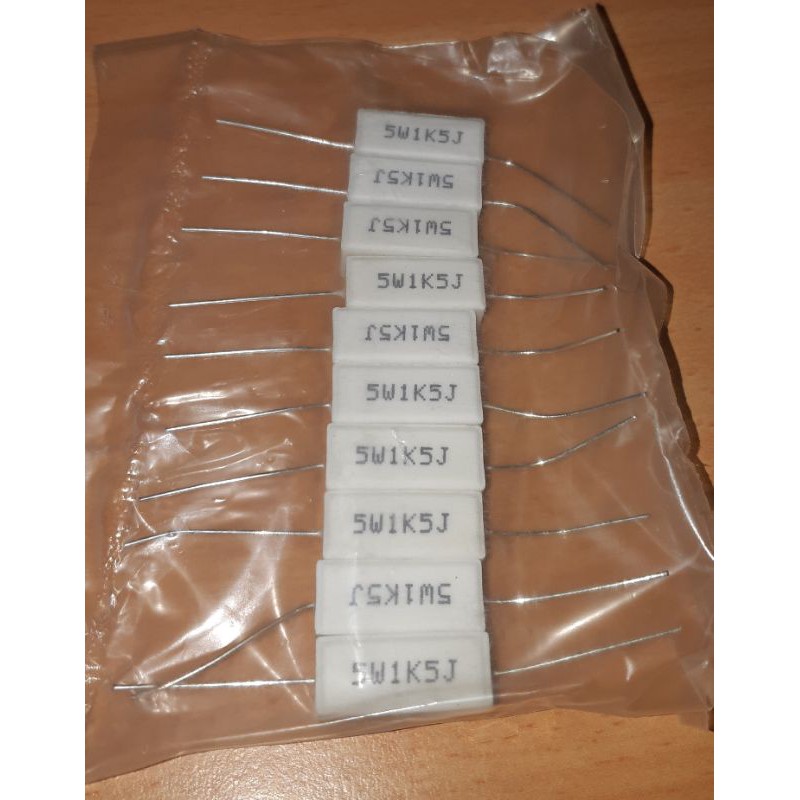 Resistor Kapur R5W  1K5 ohm  5W 1K5 ohm