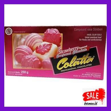 

SAKMACOKLAT- COKELAT STRAWBERRY COMPOUND COLATTA 250GR -MAKANAN-MINUMAN.