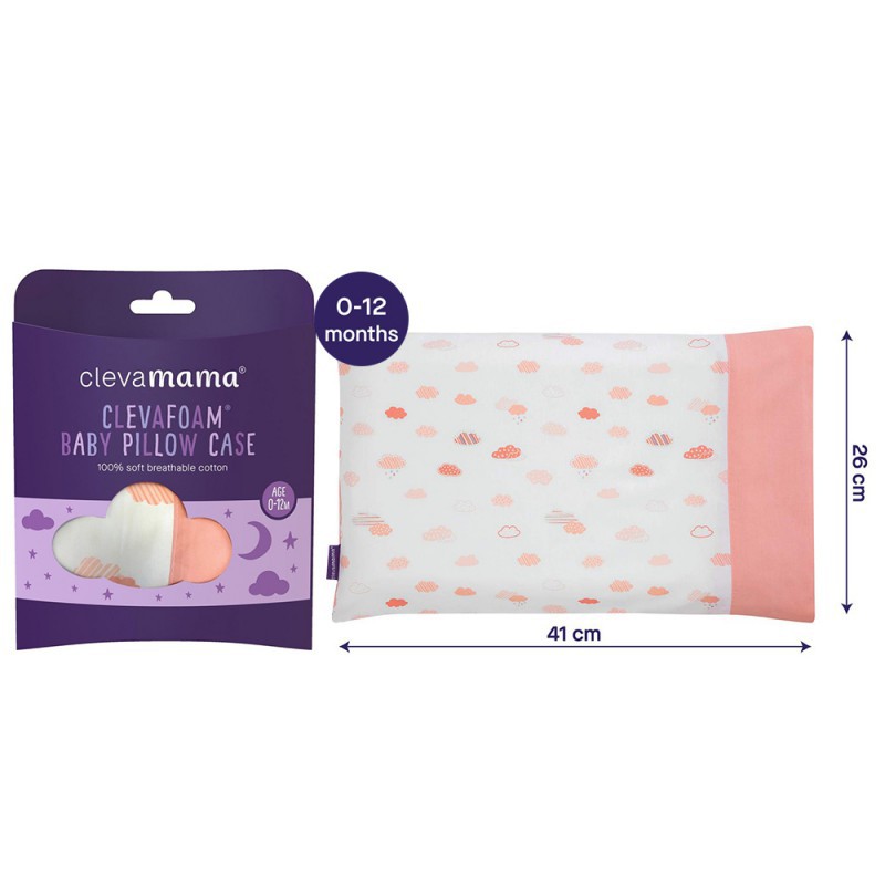 ClevaMama ClevaFoam Baby Pillow Case - Coral