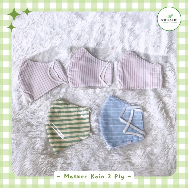 Masker Kain Motif 3 ply Unisex - Masker Kain Motif Salur