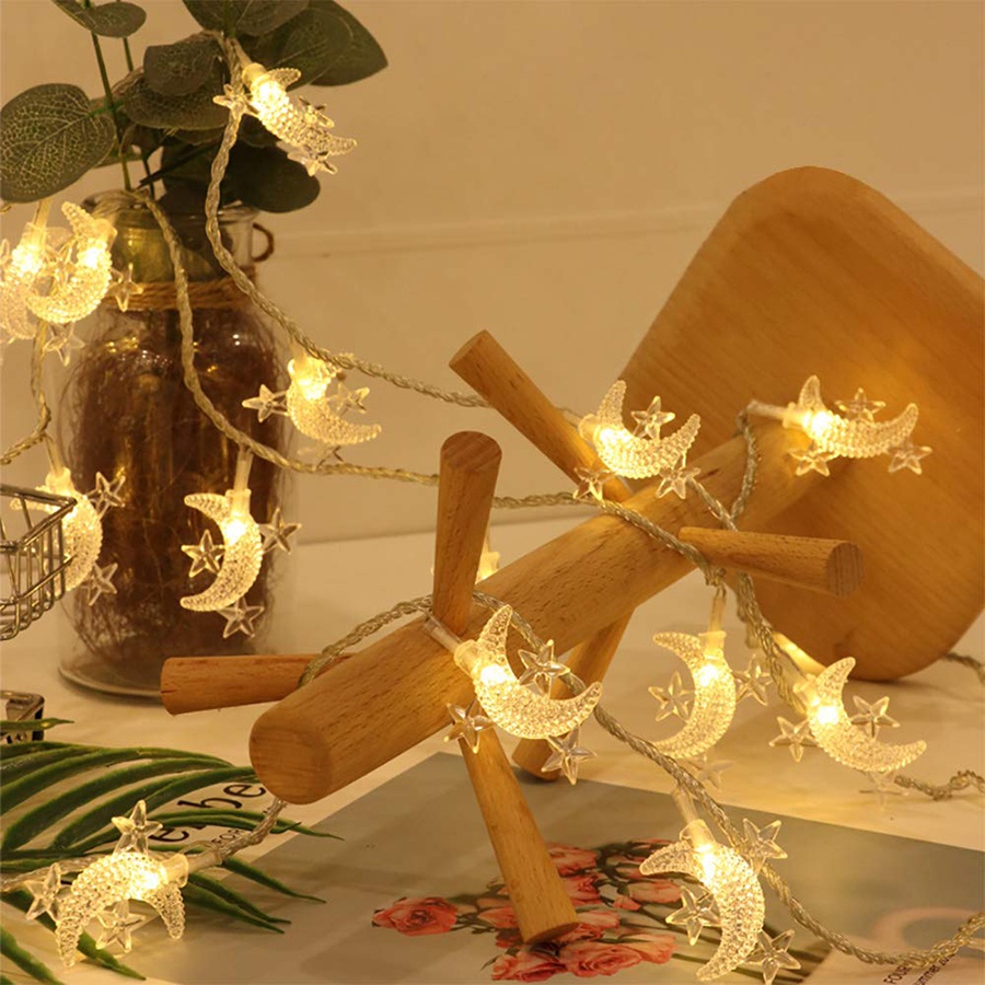 [ Christmas led star moon Fairy string lights Decoration for home Bedroom Fairy Garland Wedding Xmas Festival Party ]