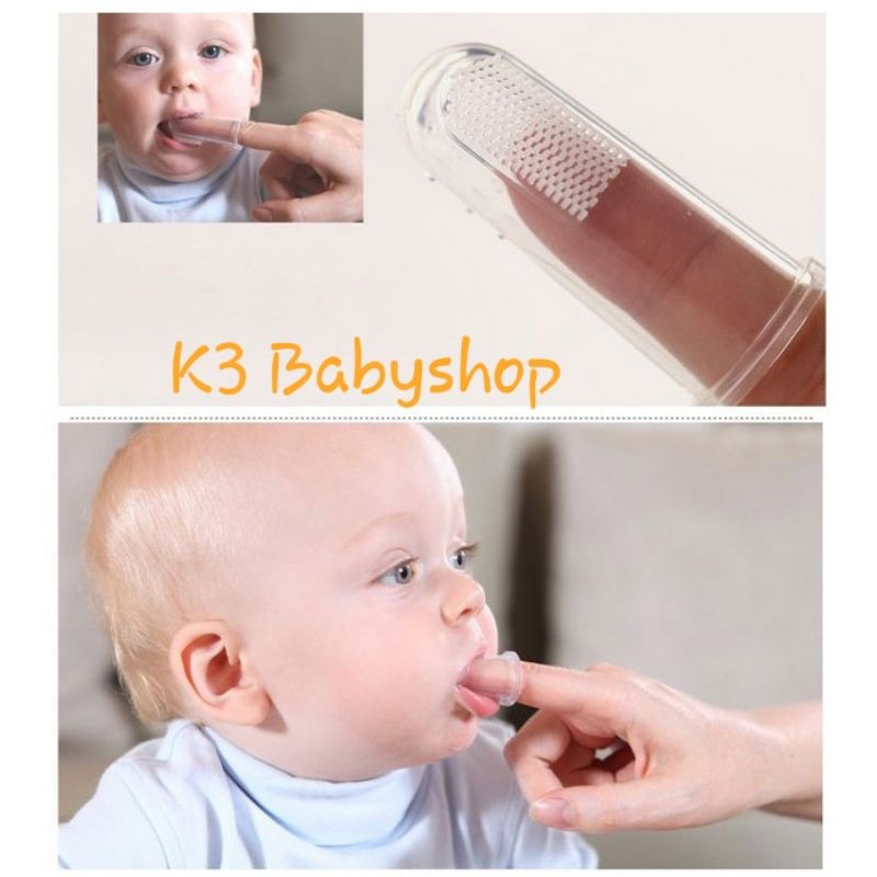 Sikat gigi Bayi Silicone Baby Finger ToothBrush sikat gigi jari sikat lidah tongue brush