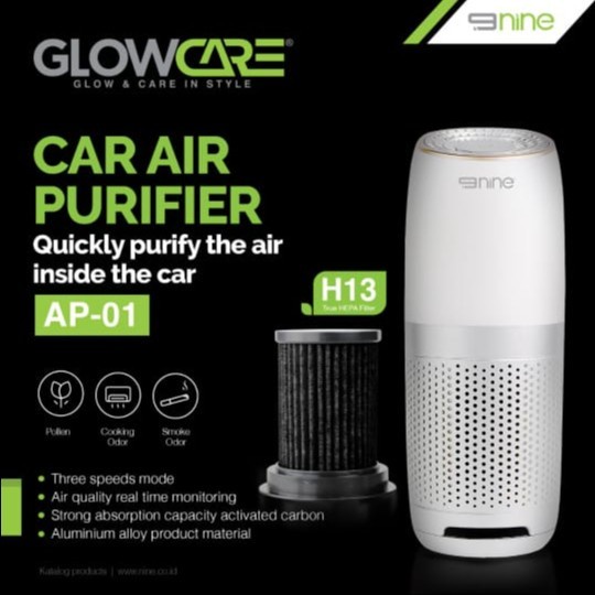 CAR AIR PURIFIER NINE GLOWCARE AP-01 HEPA FILTER