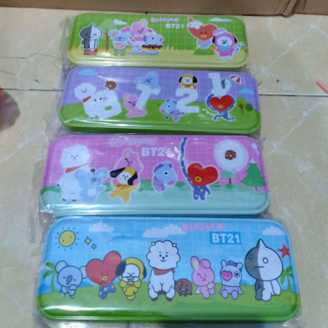 (125gr) tempat pensil / lepak seng besi bt21 animal-Bt21