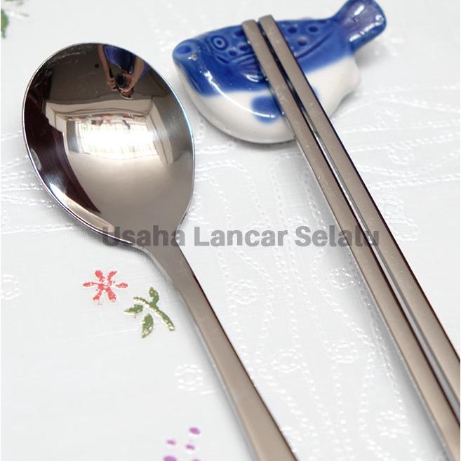 <<<<<] SUJEO sendok sumpit ASLI KOREA stainless steel [SILVER]