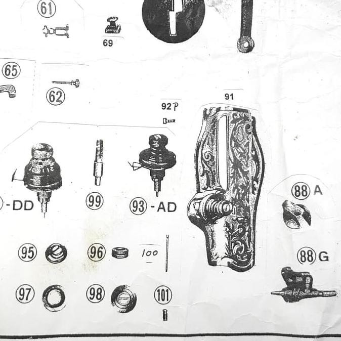 P/N 96 Mur Tension Mesin Jahit Butterfly / Mesin Jahit Industri