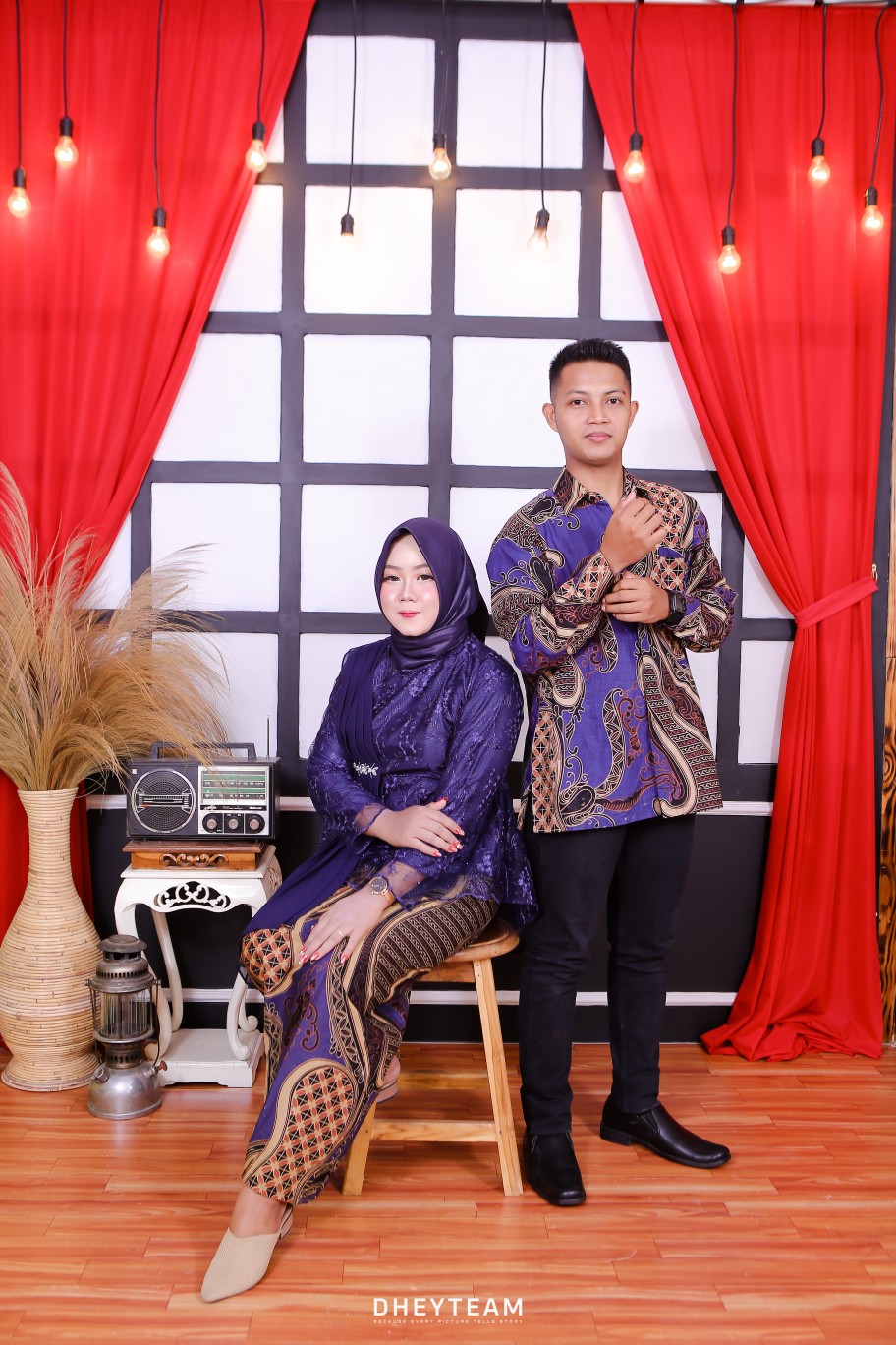 Couple Batik Brokat Tile Selendang Payet Salsabila Free Selendang