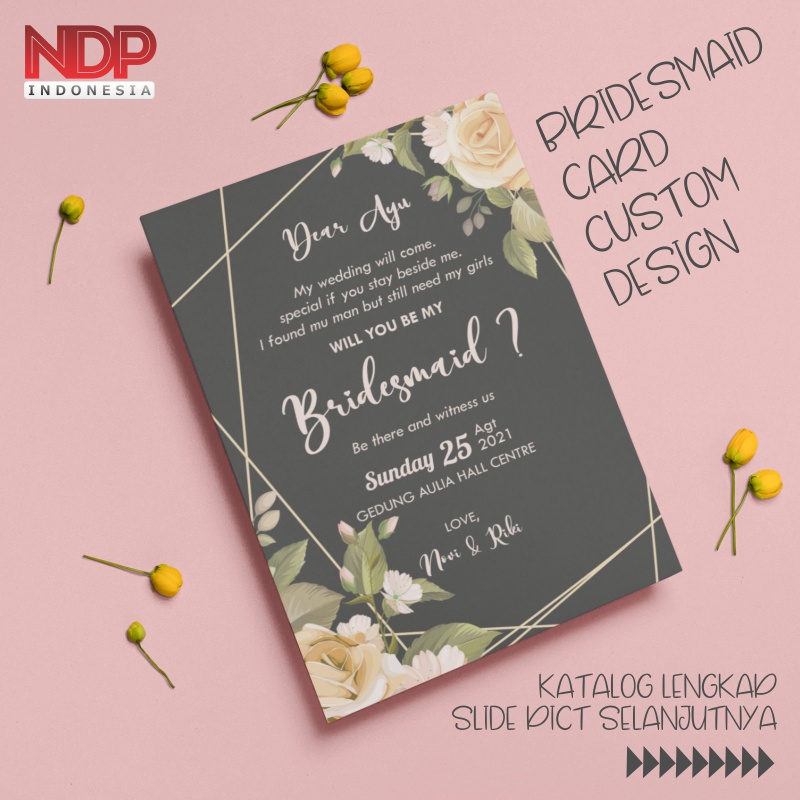 BRIDESMAID CARD CUSTOM | KARTU BRIDESMAID