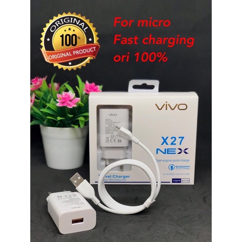 CHARGER VIVO X27 NEX MICRO USB FAST CHARGING ORIGINAL