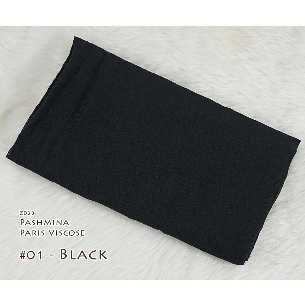 Pashmina Polos Paris Viscose - AYUMI by Luulu Scarf-#01 - Black