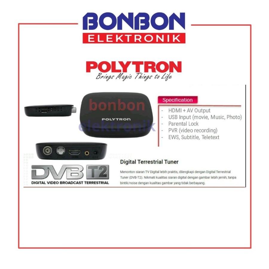 Polytron Set Top Box PDV-610T2 / PDV 700T2 DVB T2 TV Receiver STB Siaran Digital PDV 610T2