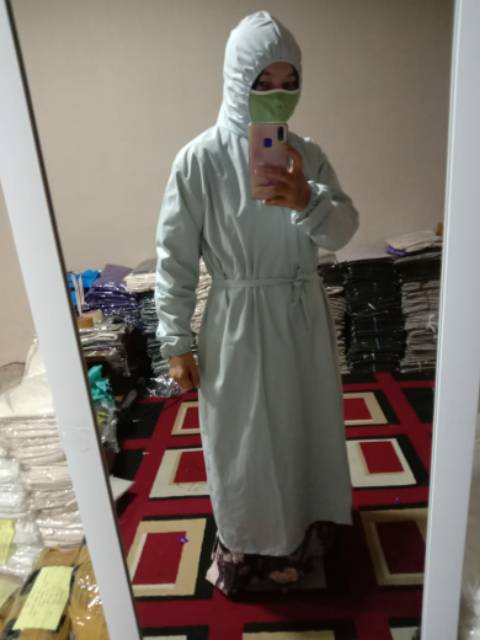 Gaun bedah / jubah operasi/ APD reusable hazmat parasut waterproof