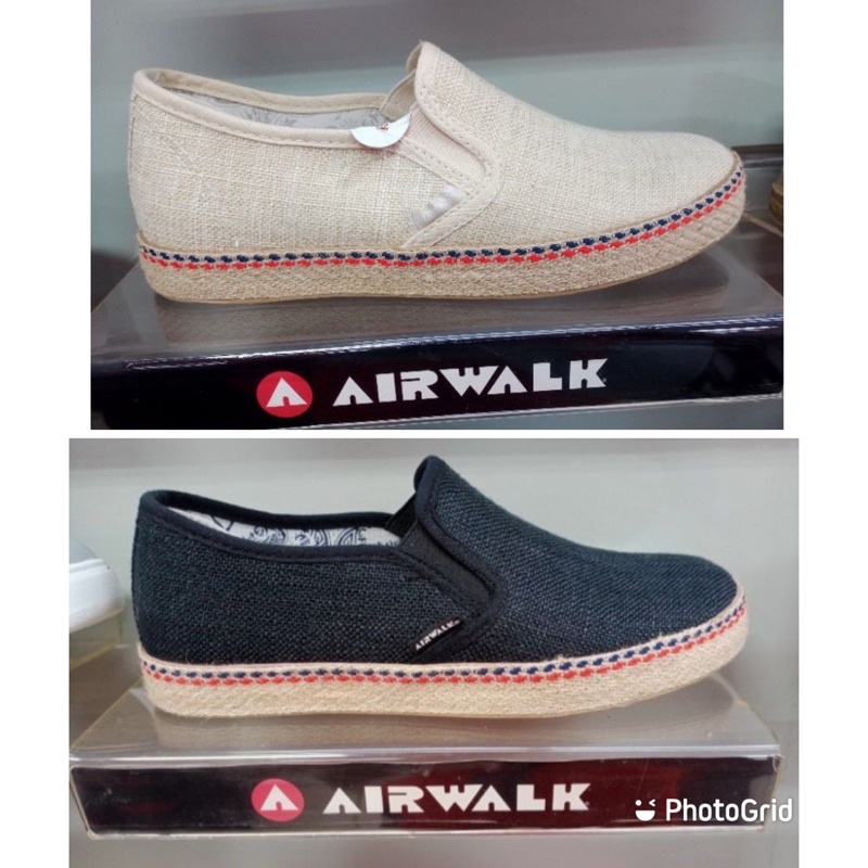 SEPATU AIRWALK SIYA SLIPON WANITA WALKING SHOES  BLACK & NATURAL - 36