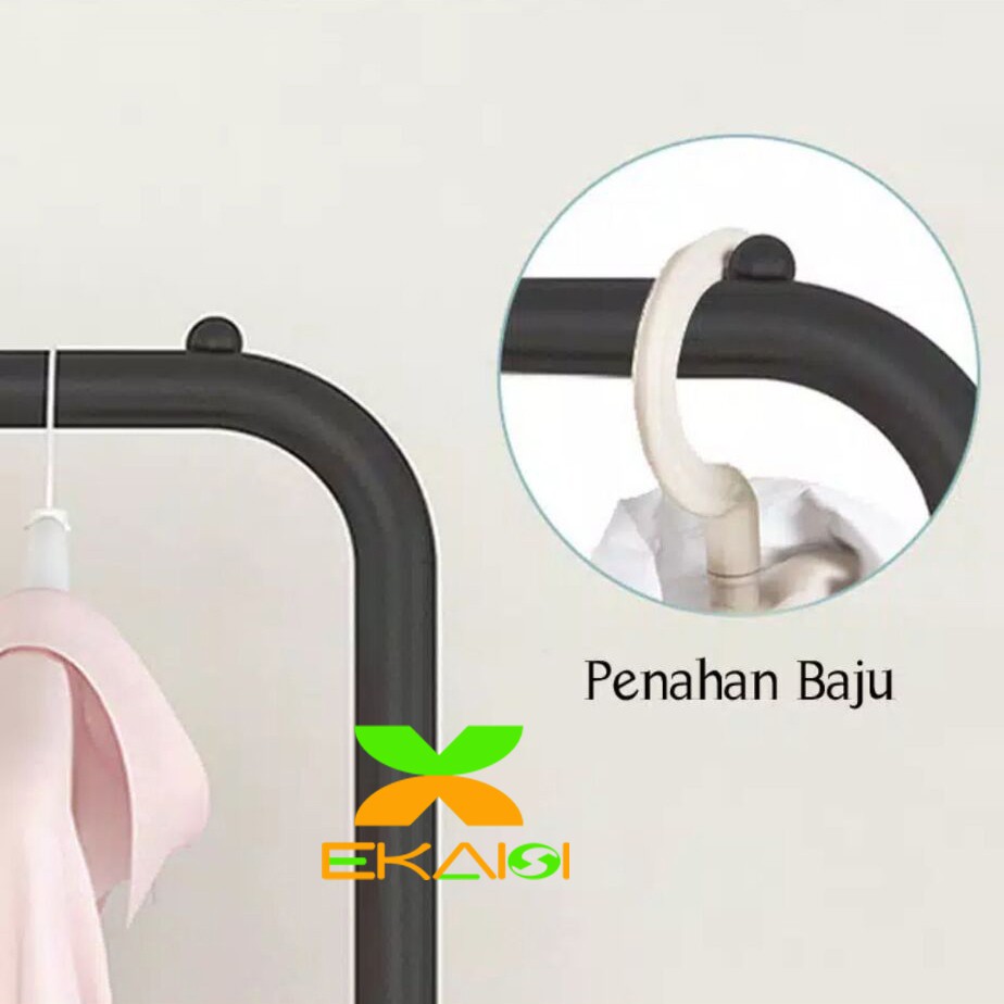 Ekaisi Gantungan baju rak besi rak jemuran stand hanger single tempat pakaian