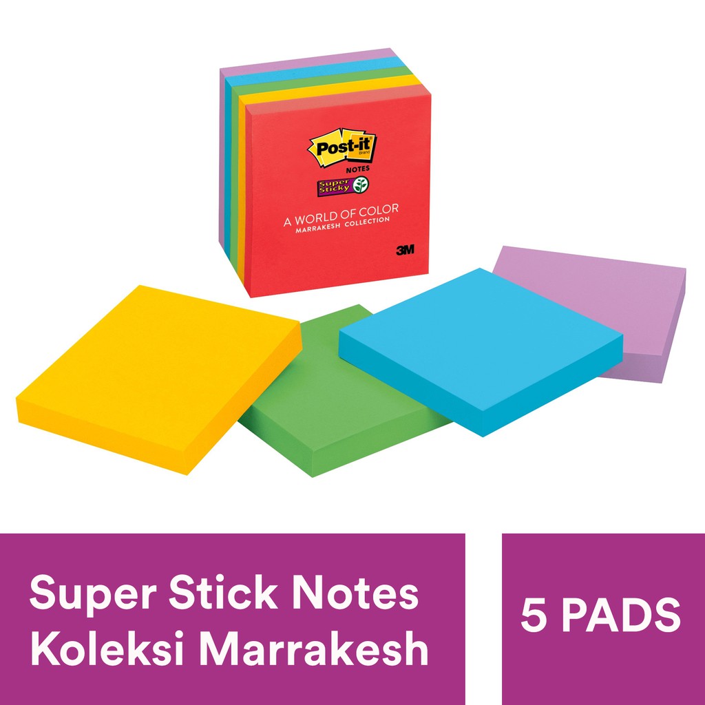 

3M Post-it Memo Tempel 100 Lembar 7.6 x 7.6 Marrakesh Collection 654-5SSAN