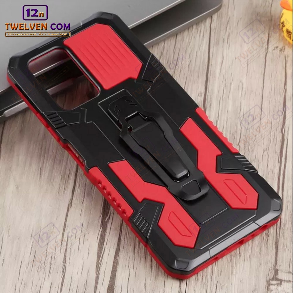 Case Shockproof Infinix Note 10 Pro Armor Hardcase Stand Clip