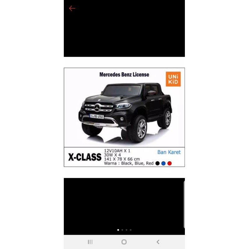 (GRATIS ONGKIR)Mainan Mobil Aki Anak Mercedes Benz X-Class License Unikid UK-730