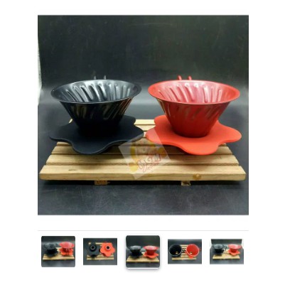 V60 Stainless Dripper 1-2Cups AntiKarat V60 Cone w/ silicone base 2660