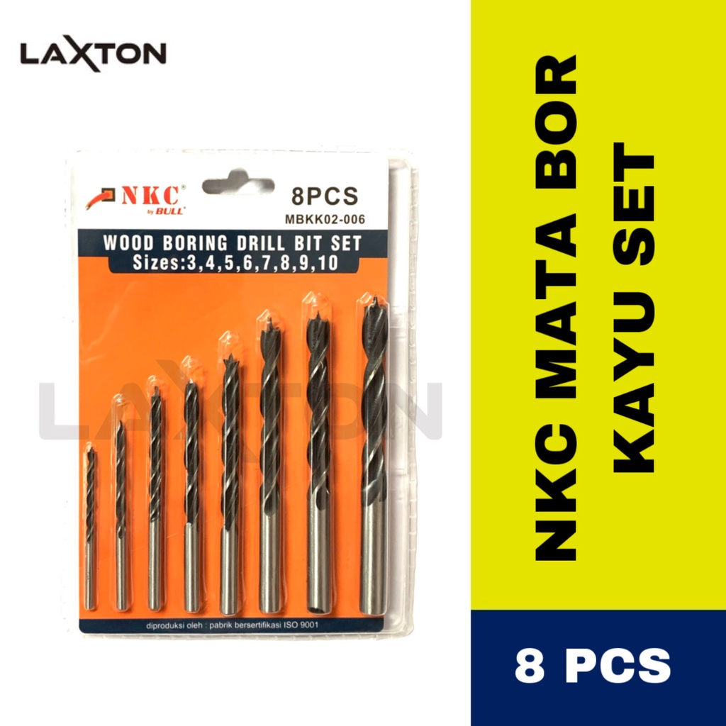 NKC mata bor kayu set 8 pcs wood drill bit 3-10mm