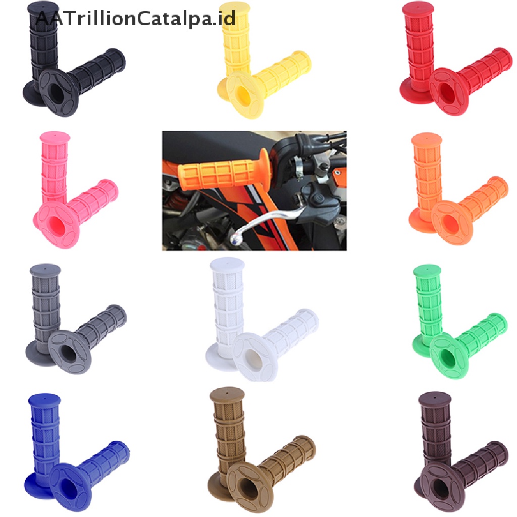 Aatrillioncatalpa 1 Pasang Grip Gas Motor Dirt Bike Bahan Karet Ukuran 7 / 8 &quot;