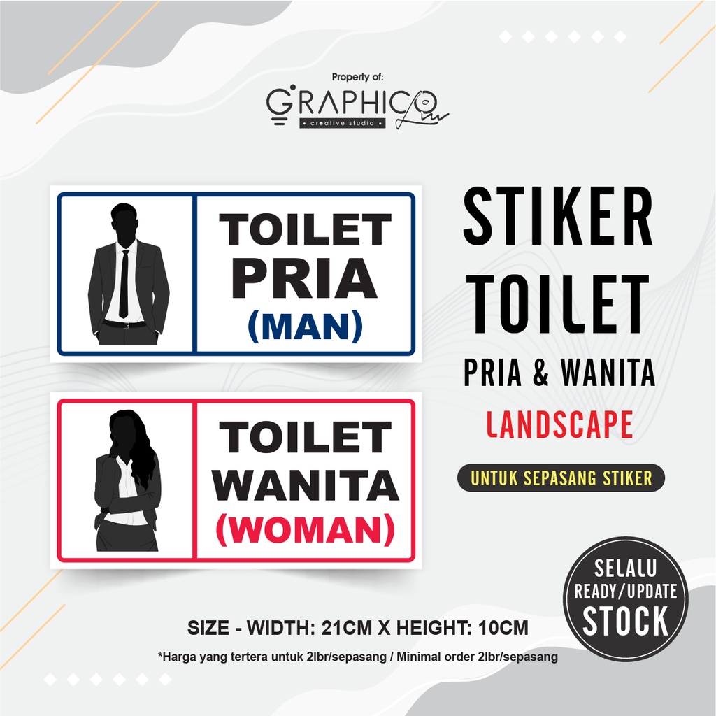 

Stiker Toilet Pria & Wanita - Sepasang (21x10cm)