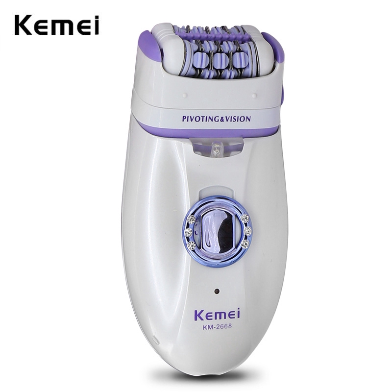 

Kemei Km-2668 2 In 1 Epilator/Alat Cukur Bulu Ketiak/Wajah/Tubuh Elektrik Rechargeable Untuk Wanita