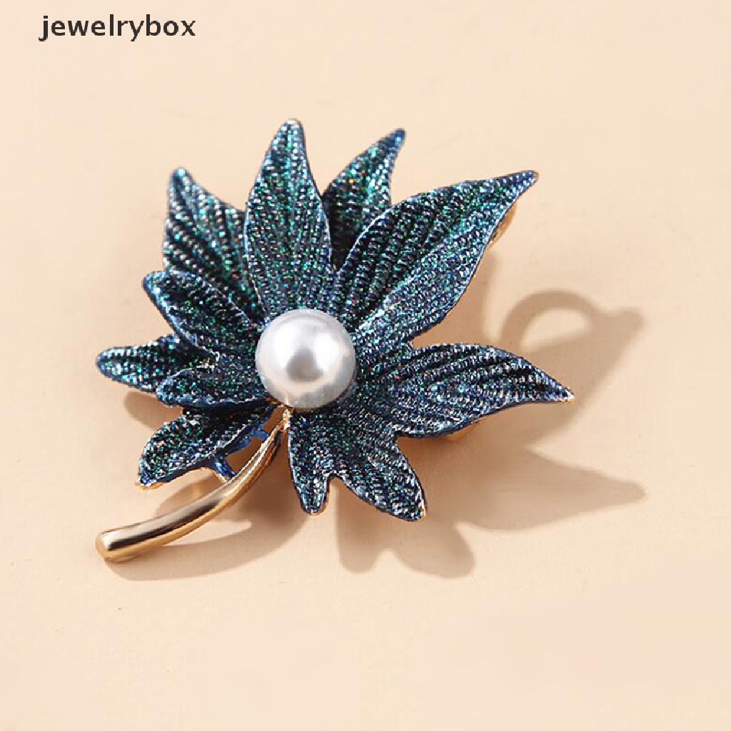 [jewelrybox] Mode Double-layer Maple Leaves Bros Syal Mutiara Topi Pin Statement Jewelry Boutique