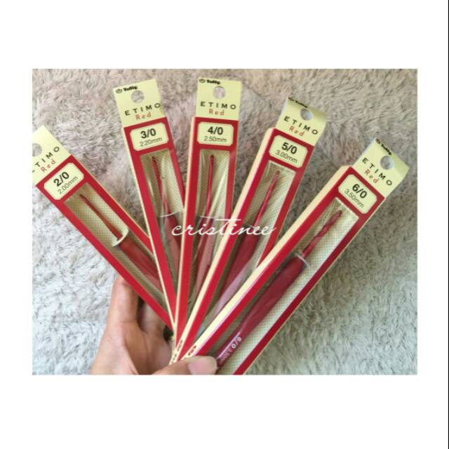 Satuan  Hakpen rajut/jarum rajut tulip etimo red