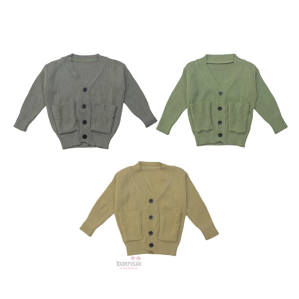 Sweater Anak Laki-laki / Perempuan Kardigan Rajut Baju Hangat Outwear Balita Tangan Panjang Kancing 