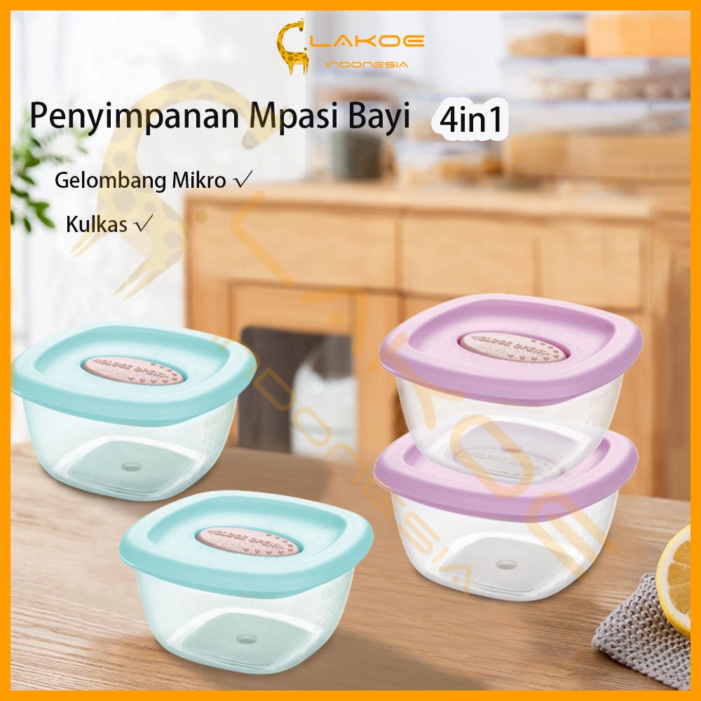 LAKOE 4in1 Baby Food Container tempat mpasi bayi penyimpanan mpasi bayi