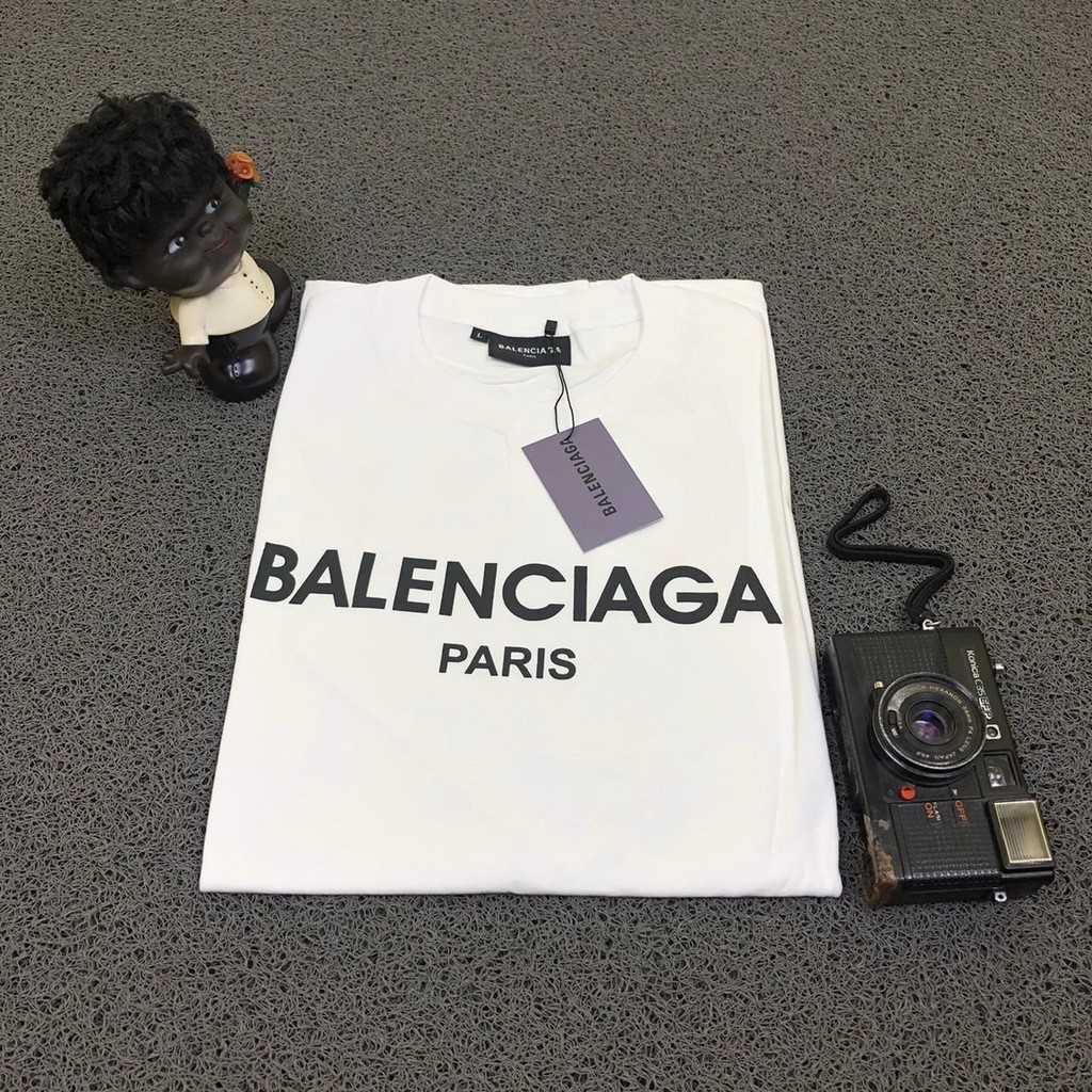 T SHIRT KAOS BALENCIAGA PARIS BIG LOGO PUTIH AUTHENTIC BESTSELLER