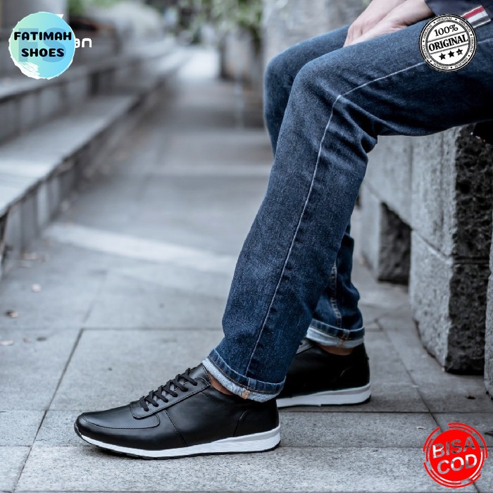 FATIMAHSHOES - Sepatu Sneakers Pria Tali Original Handmade Sepatu Snekers Cowok Sepatu Sneker Pria Sepatu Kets Pria