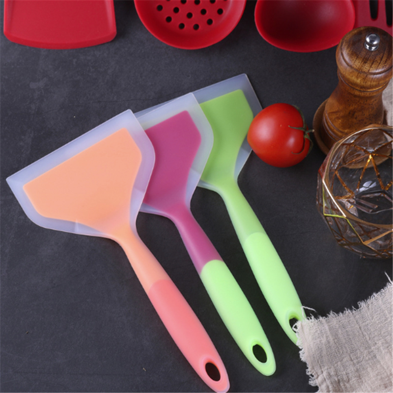 Transhome Silicone  Spatula /  Kitchen Beef Meat Egg Scraper / Wide Pizza Shovel / Non-stick Turners Food Lifters