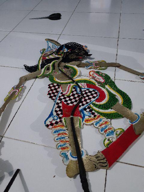 (bisa Cod) Kerajinan Wayang Kulit Raden Bratasena Besar 40x30 Cm Untuk Dalang Dewasa Wayang Raksasa