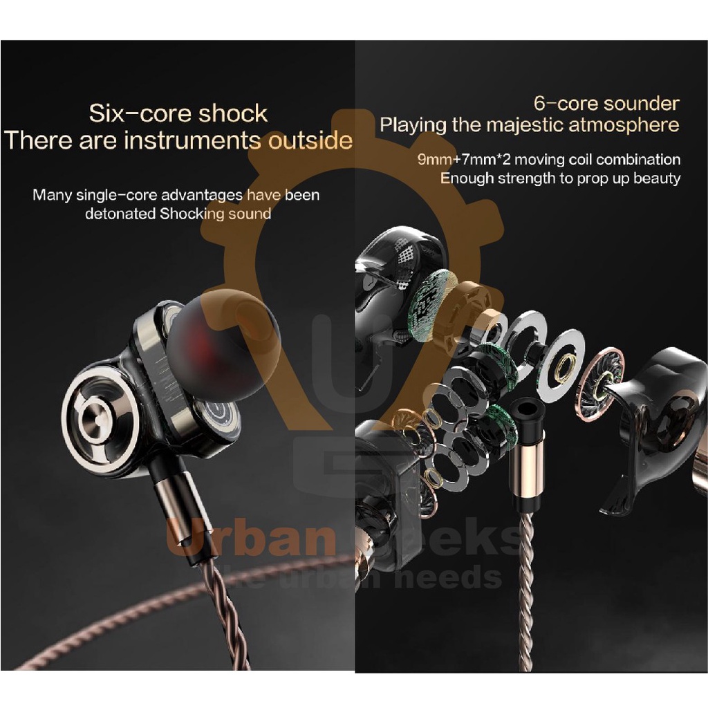 Earphone Music HiFi 4D Sound With Mic QKZ CK10 Six Core Dynamic Driver