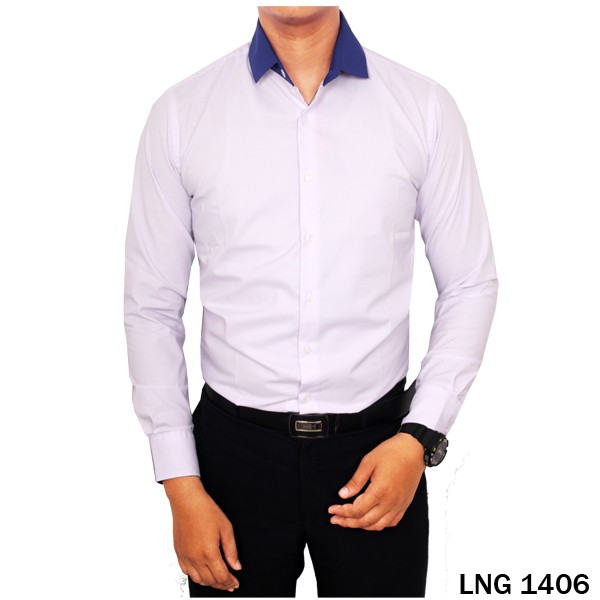 Kemeja Pria Lengan Panjang / Slim Fit Polos | Atasan Kantor Kerja Dewasa (COMB)