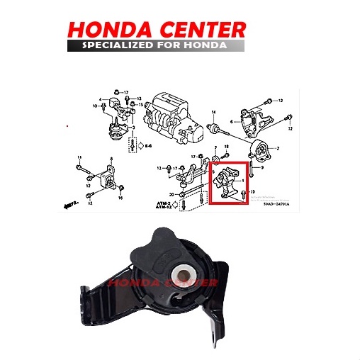 engine mounting gantungan mesin kiri matik crv gen2 tahun 2002 2003 2004 2005 2006 stream 2002-2006 2000cc