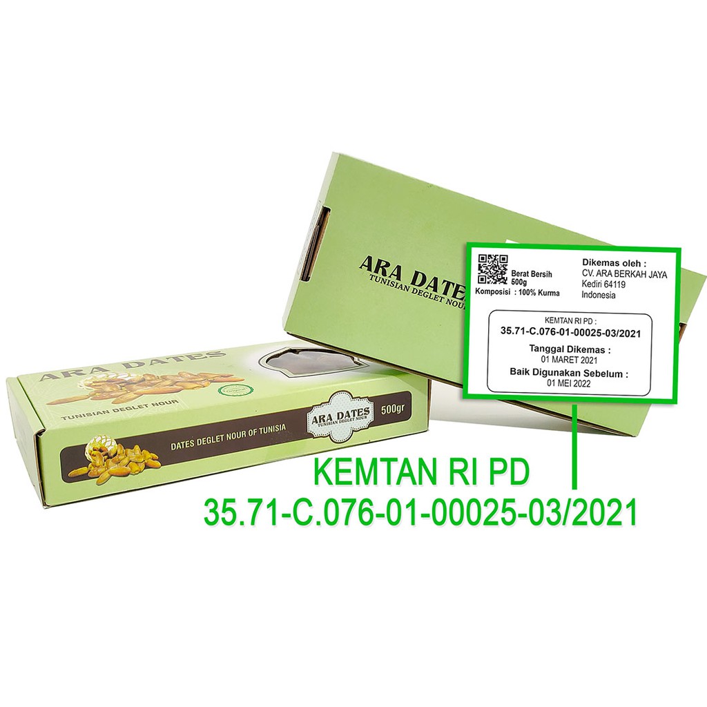 

Kurma Tunisia Tangkai 500 Gr Premium Kemtan ARA DATES