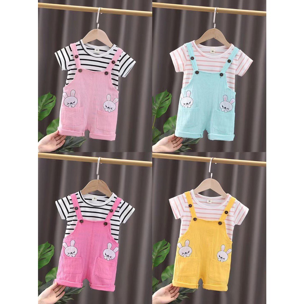 LittleAaron ANSOP TWINSIE BUNNY 24 EBV Baju Anak Laki Laki Perempuan Import Model Jumpsuit Overal