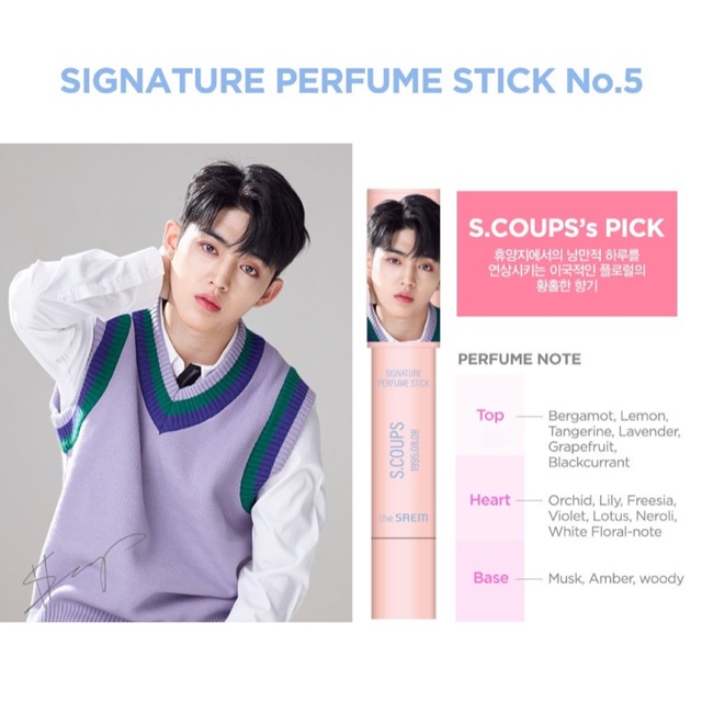The Saem x SVT stick perfume no. 5 s.coups
