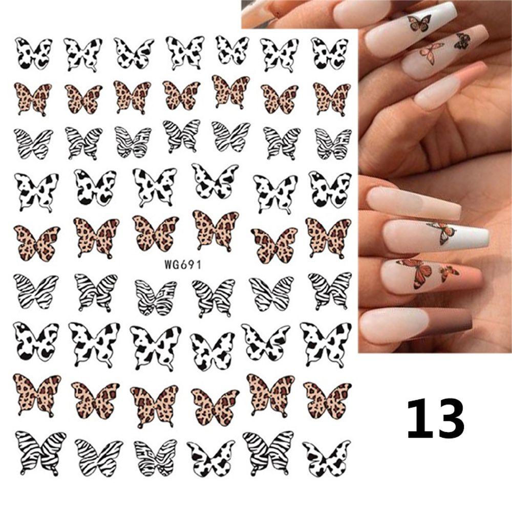 MXBEAUTY Leopard Nail Art Stiker Fashion Kartun Susu Sapi Hewan Print Nail Art Dekorasi Lion DIY Manicure Aksesoris