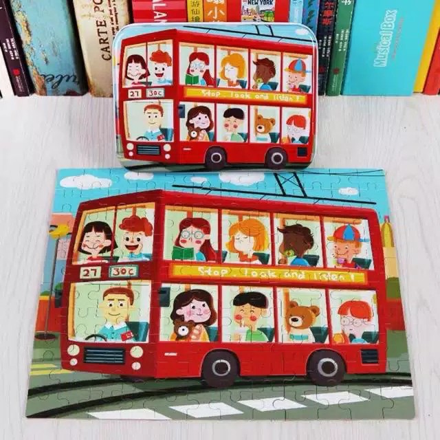 Mainan Edukasi Jigsaw Puzzle Tin Box 120pcs