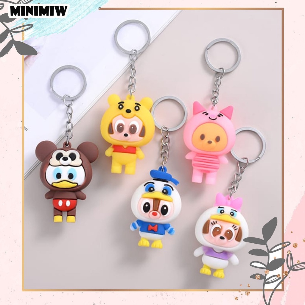 GANTUNGAN KUNCI DISNEY KOSTUM KEYCHAIN KEYRING GANCI MICKEY POOH DAISY DONALD PIGLET