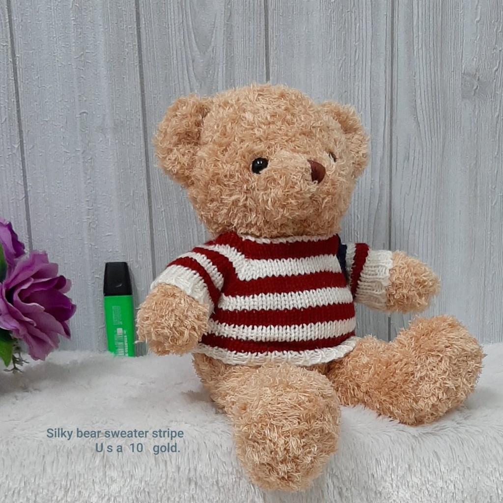 Boneka Teddy Bear silky Sweater usa 35cm/boneka teddy bear sweater